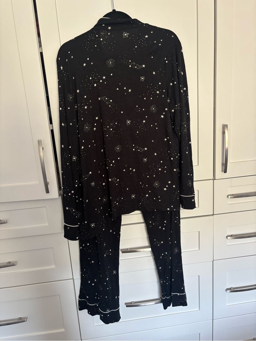 Brand new Love and Lore Black Star Print Pajama Set with White Piping - Picture 3 of 3